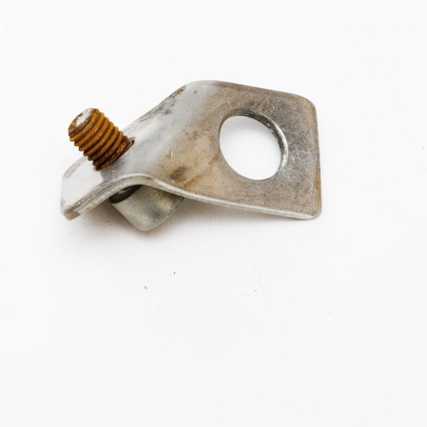 The old hardware pulled from Power Bulge -- these are the allen-key bolts, and the stud is only about 1/2-inch long. They were all rusted, as well, and are probably only locked in about three or four threads deep inside the sleeve.