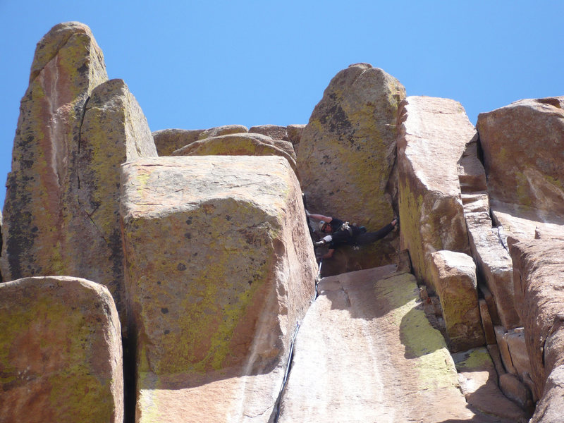 Getting ready for the crux. Photo taken by Ben Hobgood.