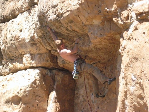 Pulling the roof on "Jack Be Nimble" 5.12a
