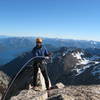 Josh Beckner reaching the summit of Torre Principal.  No he is not playing jump rope.
