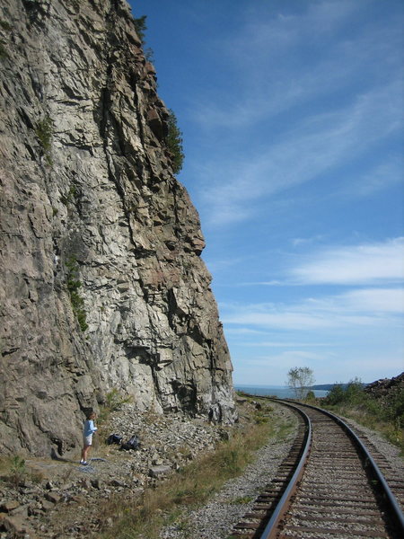 Ann at the crag...