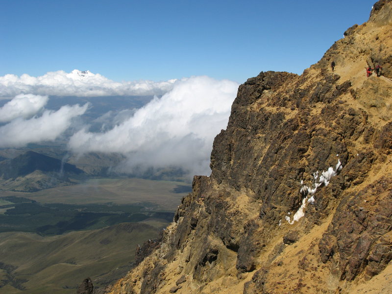 A larger view of the traverse showing Cotopaxi in the background.