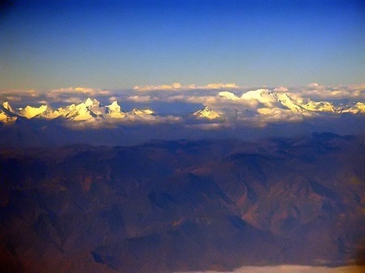 Huascaran and the Huandoys from 27,000 feet on the way to Lima.