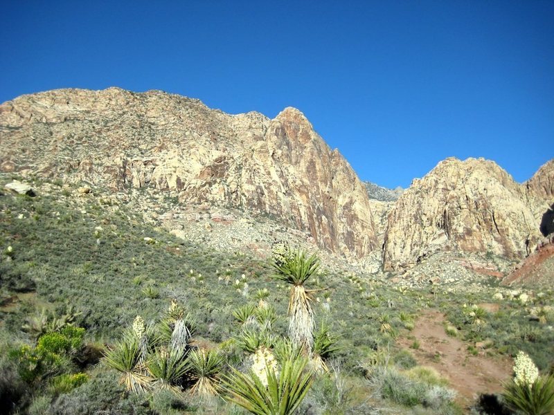 view from the parking lot.. be sure to scout out the descent