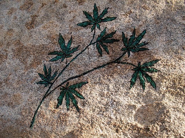 Rock art at the Gram Parsons shrine, Joshua Tree NP
