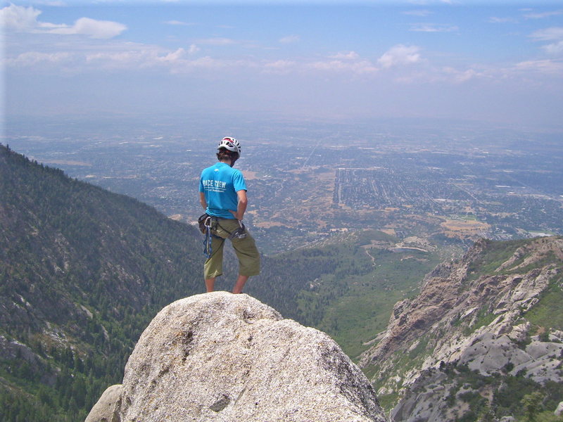 Enjoying the view from the top of Middle Bell's.