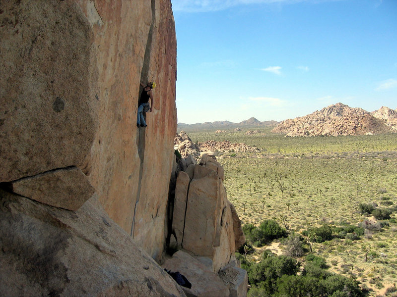 Jorge climbing O'Kelly's Crack