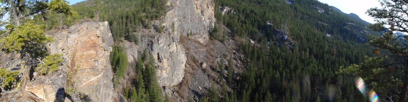 Panorama from the top of Batwall in Cougar Canyon, I think that's Cougar wall and Grey wall