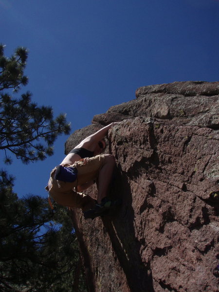 Topping out Pinnacle Colada (Boulder Flatirons)