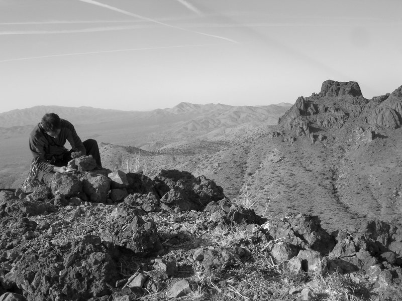 Jonny signing the summit register atop Castle Peak. Not too many people venture up this way but we did see Branch Whitney's log in, of course! ; )<br>
<br>
Mojave Preserve<br>
(Taken 4/30/08)