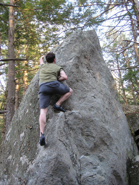 Brian climbing Bugland Arete