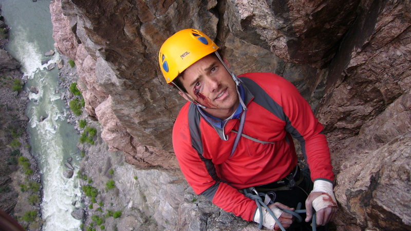 Rock vs. Face in "The Black". Photo by Erik Wellborn.