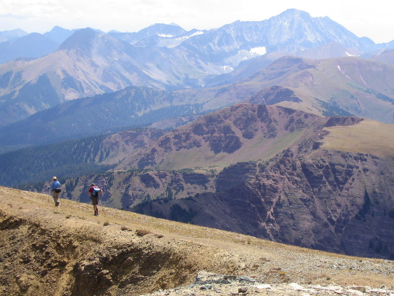 Capitol as seen from Mount Sopris, Mom and Dad in the foreground.