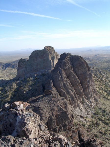 Looking south at Lanfair Valley from the summit of Castle Peaks in the Mojave Preserve.<br>
<br>
4/30/08