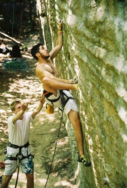 Crux Heel Hook on "Strecherous" Red River Gorge, Kentucky