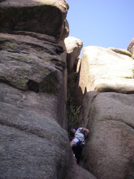 Dave working into the chimney>left side out.