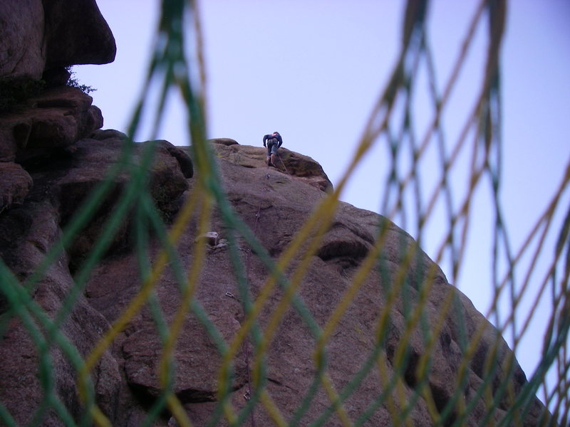 Setting up self-rap from 2-bolt anchor.