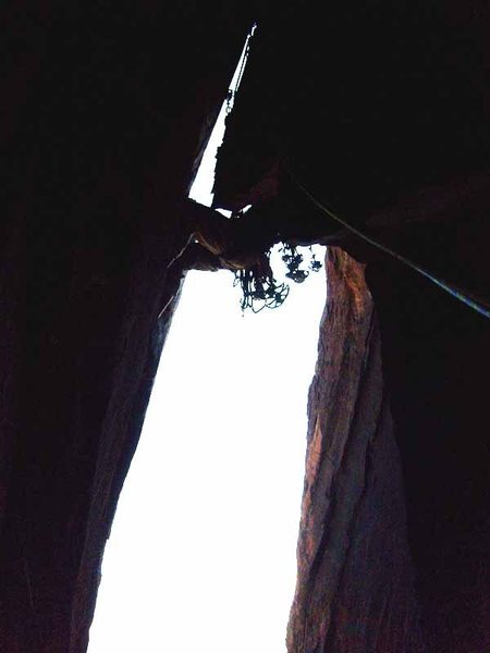 Some awkward aid moves give access to the outside of the roof.