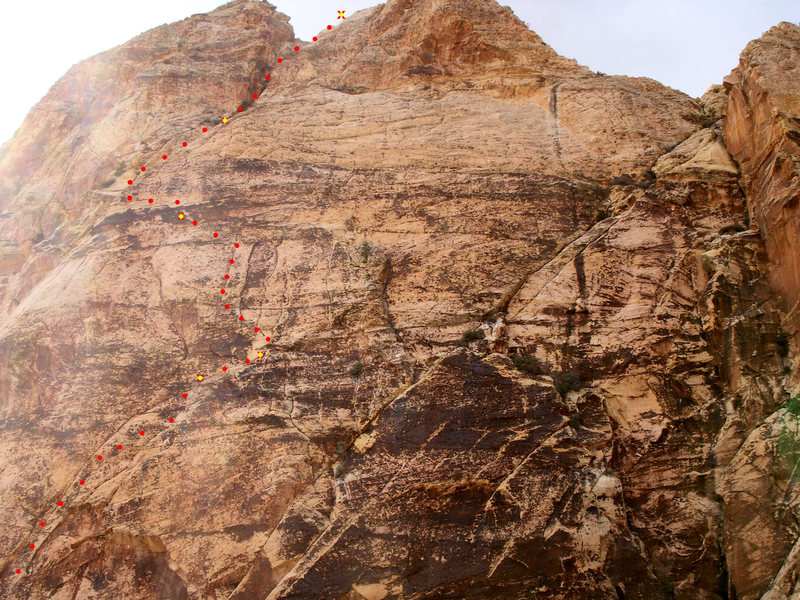 Topo for the upper pitches.