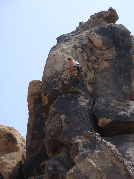 Mike Williams on the crux of Umbilical Cord.