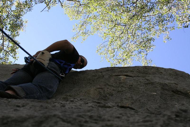 Kurtis Stadsvold working his way up peril after clipping into the second bolt