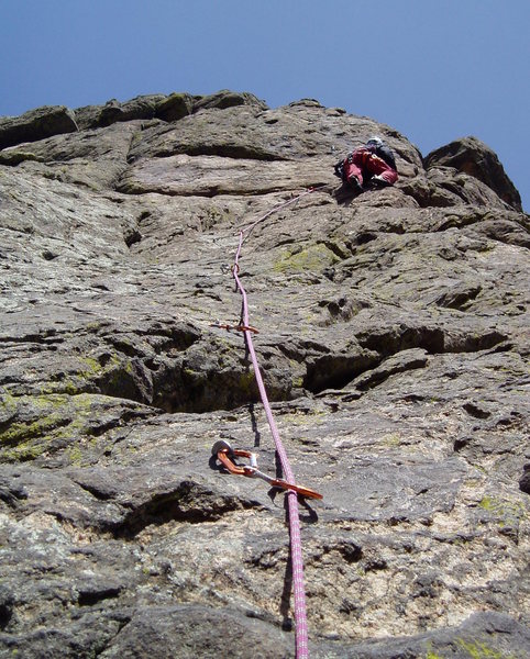 Approaching the headwall on P2. Photo by Paul Rezucha.