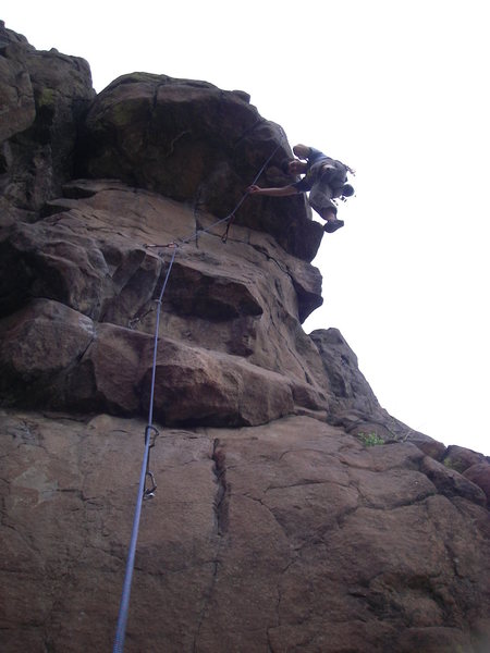 Brandon hanging out before a roof push.