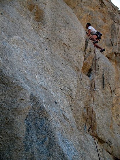 Just past the crux on The Plague (5.10b), Riverside Quarry