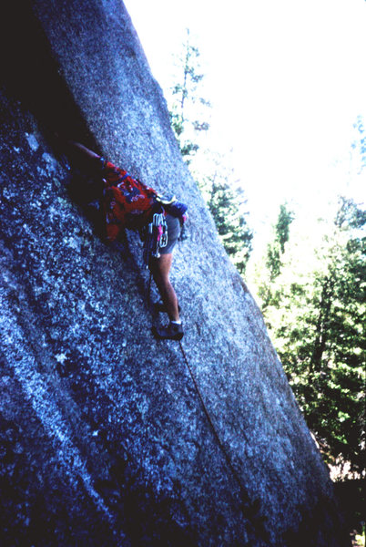 Approaching the crux - the bolt at the crux was placed on lead as all were on this side of the crag.