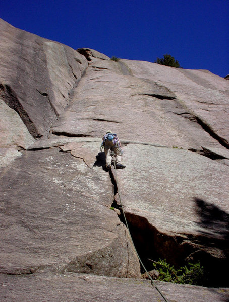 This is Scott leading off on Classic Dihedral 6/7/08. 3 of us did the climb and were done before the other climbers started showing up.