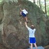 Taylor working out the height crux on this problem