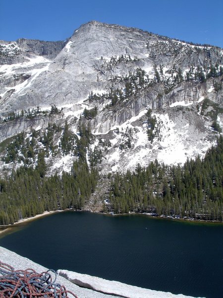 Amazing views to be had from atop Stately Pleasure Dome. <br>
<br>
Looking down at Tenaya Lake 6/10/08<br>
<br>