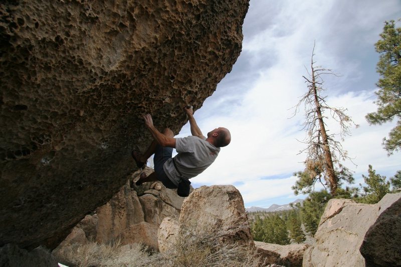 Mike pulling hard on the pockets of Everything and Nothing, V5