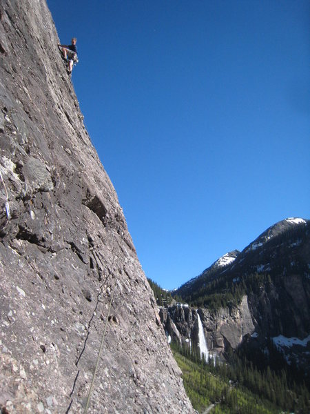 The third pitch offers amazing position with grand views.