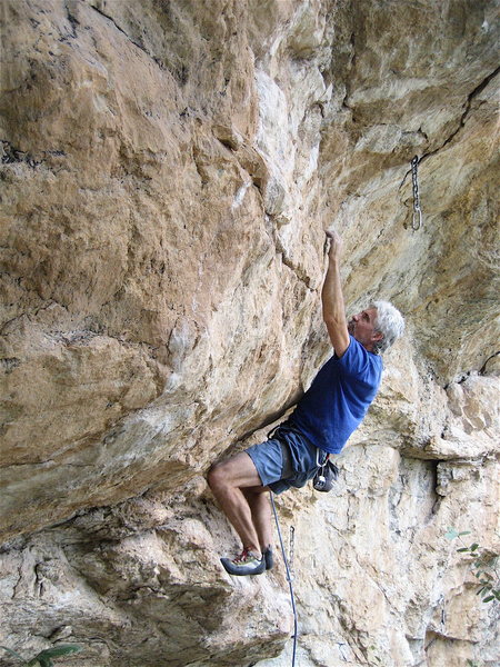 Jimbo making his way to the third clip. It looks scary but it is really not too bad.