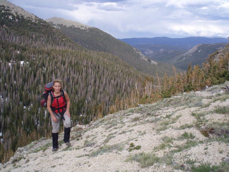 Happy to be up, but not so energetic. We started about 8 miles down the valley seen on the right side of the pic at 8,500ft.