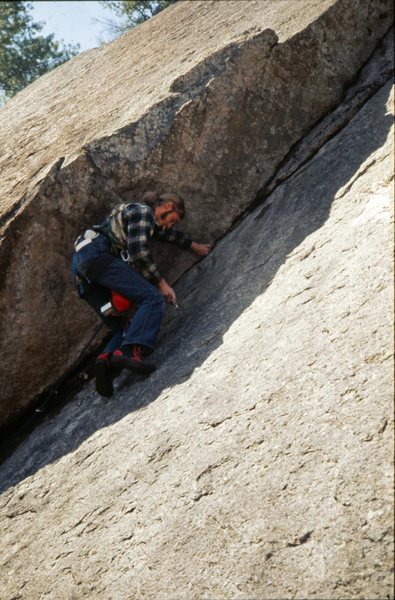 Three Birches: Cathedral Ledge 1974<br>
<br>
If you were laybacking up a granite slab in brand spanking new PAs, you'd want a smoke too.