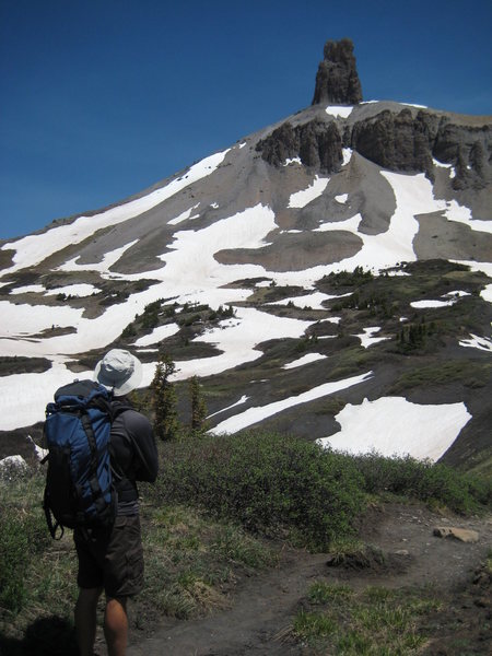 Lizard Head from treeline. Approach was mostly dry on 6/22 after a huge snow year.