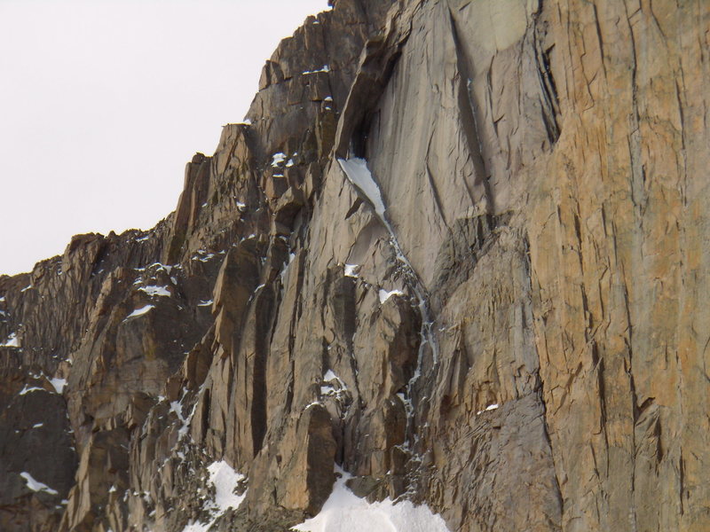 Close-up of The Window route on Long's peak taken from Chasm View Wall. June 23rd 2008.