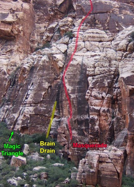Routes along the base of the Magic Triangle.