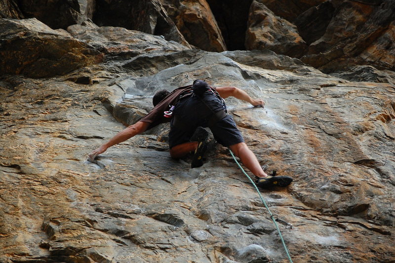 Jeff in the early part of the crux sequence.