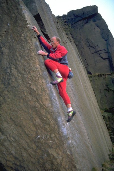 Simon almost passed the crux on Technical Master, V4
