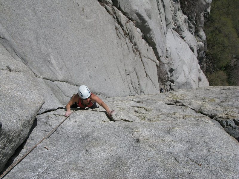 Maura climbing Becky's Wall.