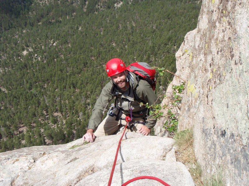 Joe, riding the pillar at the top of P3.