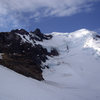 NE Ridge (left) and North Ridge (right) of Mt. Baker. Composite shot from Rosevelt Glacier.