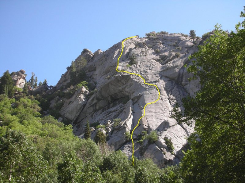 The 6 pitch Kinabalu viewed from Creekside