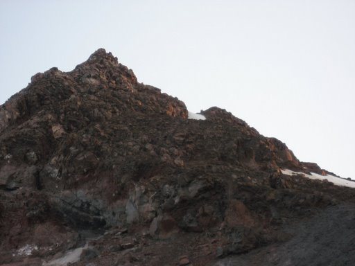 This is at the top of the Morraine. Traverse up around right and into the chute.