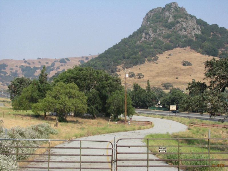 A little cliff along the beautiful highway 152. The other side has some of the bigger spires. Some call this Lover's Leap and is directly across from Henry Coe State Park.