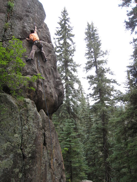 Clipping the 4th bolt on <em>Donkey Show.</em> July 12, 2008.