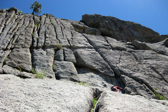 If you go right instead of left at the top of the second pitch, you get 2-3 more pitches of fun crack climbing.
